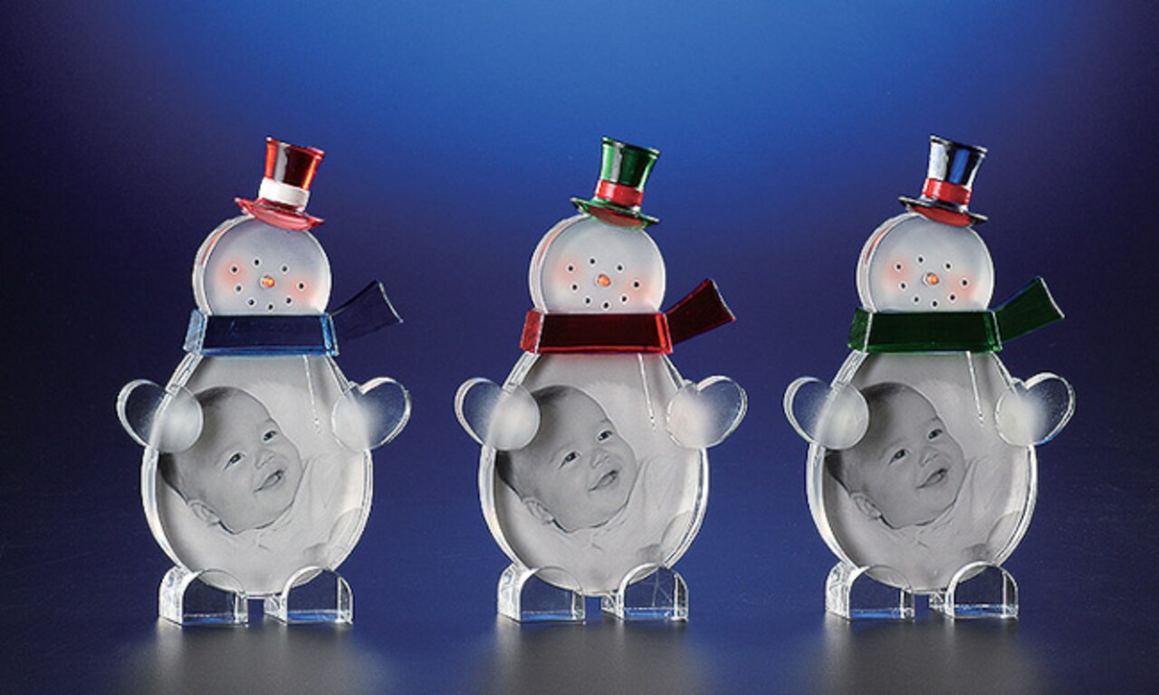 Icy Giftware Snowmen Christmas Frames - for 2.5" x 3.5" Photo - Set of 3